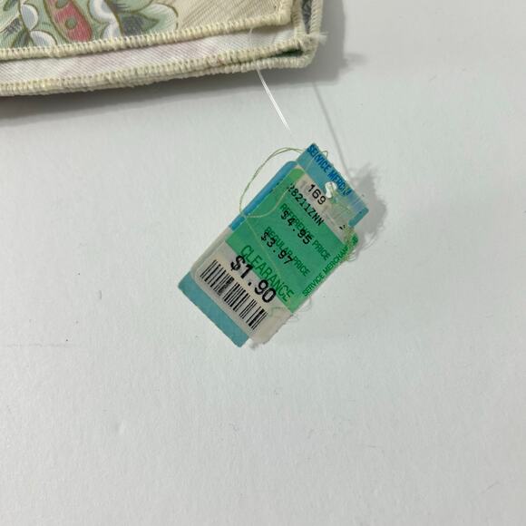 Paisley Floral Fabric Napkins Set 4 Vintage Dinner 90s 17x17 NEW Deadstock - Picture 2 of 5